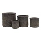 Blumentopf Magma Black - Steinzeug - rund - schwarz - 4 Größen