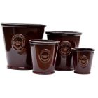 Blumenkübel Royal Garden, glasiert, rund, rot, Gartenkeramik, Pflanztopf, Übertopf