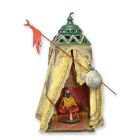 Bronzefigur Beduinen-Zelt, H. 32,3 cm, mehrfarbig, orientalisch, Dekofigur, A BRONZE SCULPTURE OF A BEDOUIN TENT