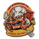 Geprägtes Blechschild, AN EMBOSSED TIN PLATE - HOT N SPICY BAR BQ