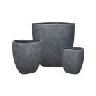 Blumentopf RusticLine, Zement-Fiberglas, dreieckig, schlicht, Farbe Rustic Black, Blumentopf, Gartengefäß, Dreiecktopf