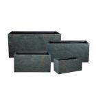 Blumenkasten, MetallicLine, Zement-Fiberglas, Rechteckform, schlicht, Farbe Antra/Gold, Gartengefäß, Pflanzkasten, Rechtecktopf,