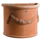 Impruneta Terracotta, Semicircolare Festonato, halbrunder Wandtopf, Pflanzgefäß