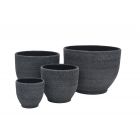 Blumentopf Painted Dusty Black, rund, schwarz, Übertopf, Pflanztopf, Gartengefäß