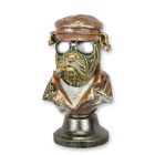 Kunststeinfigur Englische Bulldogge als Raucher, Höhe 35,7 cm, Polyresinfigur, Hundefigur, Dekofigur, A RESIN BUST OF A DRESSED ENGLISH BULLDOG SMOKING A CIGAR