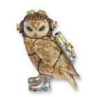 Steampunkfigur Eule, H. 204 cm, Polyresinfigur, Eulenfigur, Dekofigur, Sammlerfigur, A RESIN STEAMPUNK FIGURINE OF AN OWL