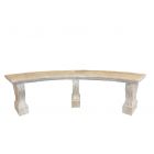 Natursteinbank, halbrunde Gartenbank, Gartenmöbel