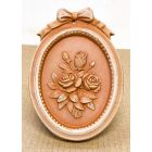 Galestro Terracotta, Ovalini Rosa, Wandbild Rosen, oval, Dekoration, Relief