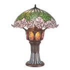 Tischlampe im Tiffany-Stil, H. 70,5 cm, rund, Rosendekor, Raumdekoration, Lampe, Leuchte, A TIFFANY STYLE TABLE LAMP
