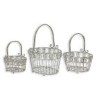 3er-Set Eisenkörbe, H. bis 49 cm, Gartendekoration, Blumenkorb, Eisendekoration, A SET OF 3 IRON BASKETS