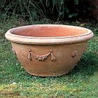 Impruneta Terracotta, Catino a conca festonato, runder Pflanztopf, Blumentopf, Becken