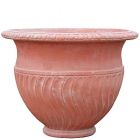 Impruneta Terracotta, Vaso a Tortiglione Liscio, runder Pflanztopf, Blumentopf, Vase