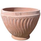 Impruneta Terracotta, Fioriera Tonda a Tortiglione, runder Pflanztopf, Blumentopf, Vase