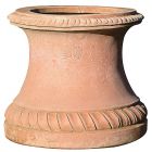 Impruneta Terracotta, Base del Vaso a Tortiglione liscia, Sockel, Basis, Streifendekor