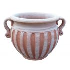 Galestro Terracotta, Cachepot con manici, runder Pflanztopf, Blumentopf, Vase