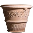 Impruneta Terracotta, Vaso decorato con Volute, runder Pflanztopf, Blumentopf, Vase