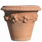 Impruneta Terracotta, Vasetto con frutta, runder Pflanztopf, Blumentopf, Vase