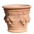 Impruneta Terracotta, Vasetto con Frutta, runder Pflanztopf, Blumentopf, Vase