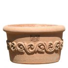 Impruneta Terracotta, Cilindro fascia Fiorentina, Runder Pflanztopf, Blumentopf, Vase