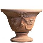 Impruneta Terracotta, Alzata a Coppa Decorata, verzierter Pflanztopf, Pokal, Vase