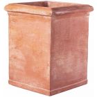 Galestro Terracotta, Pilone Liscio, Blumenkasten, quadratisch, hoch, schlicht, Vierecktopf, Terracottatopf