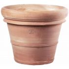 TerrArte Terracotta, Vaso Doppio Bordo Liscio, runder Pflanztopf, Blumentopf