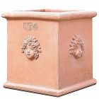 Impruneta Terracotta, Cassetta orlo tondo con bacco, Blumengefäß, Blumentopf