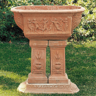 Impruneta Terracotta, Cassetta a quattro elementi, Blumengefäß mit Säulen