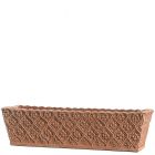 Impruneta Terracotta, Cassetta Bizantina, Blumenkasten, rechteckig, länglich, verziert, grau, gemustert, Blütendekor, Rechtecktopf, Terracottatopf