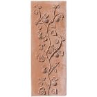 Impruneta Terracotta, Pannello Tralcio Edera, Wandbild Efeu, Zweige, Trauben, rechteckig, Relief, Dekoration