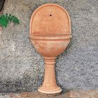 Impruneta Terracotta, Lavandino a parete con Colonna e Paraschizzi, 3er-Set Säule, Wandbecken und Rückwand