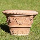 Impruneta Terracotta, Vaso medici Decorato, runder Pflanztopf mit Löwenkopf, Blumentopf, Vase