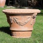 Impruneta Terracotta, Vaso medici Decorato, runder Pflanztopf, Blumentopf, Vase