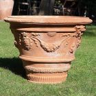 Impruneta Terracotta, Vaso medici Decorato, runder Pflanztopf, Blumentopf, Vase