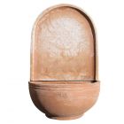 Impruneta Terracotta, Tasca due Righi, Wandtopf mit schmalen Streifen wahlweise mit Rückwand, Pflanzgefäß