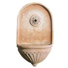 Impruneta Terracotta, Tasca Baccelli Scanalati, verzierter Wandtopf wahlweise mit Rückwand, Pflanzgefäß