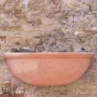 Impruneta Terracotta, Tasca con Orlo, halbrunde Wandschale mit Rand, Pflanzgefäß
