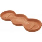 TerrArte Terracotta, Sottocassetta Primula a Tre, Unterteller, rund, Dreifachteller, Topfuntersetzer, Rundteller