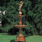 Impruneta Terracotta, Fontana con due Vasche, Terracottabrunnen, zweistufig, freistehend, Etagenbrunnen, Kaskadenbrunnen, Springbrunnen, Gartenbrunnen, Brunnen, Fontäne, Wasserspiel