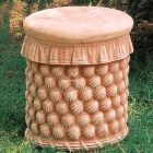 Impruneta Terracotta, Sedile con Conchiglie, Sitz mit Muschelverzierung, Hocker, Stuhl, Gartenmöbel