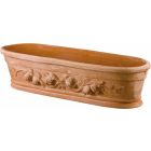 Galestro Terracotta, Giardiniera Ovale Festonata, Blumentopf, oval, verziert, Fruchtdekor