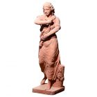 Impruneta Terracotta, L´Inverno, Statue "Winter", Frauenstatue, Terracottastatue, Gartenstatue, Vierjahreszeitenfigur