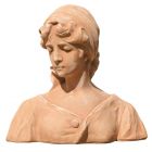 Impruneta Terracotta, Busto di Giovane Contadina, Büste Frau, Gartendekoration, Figur