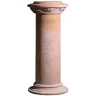 Impruneta Terracotta, Colonna con Capitello Festonato, runde Säule mit Verzierung, Basis, Sockel