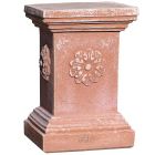 Impruneta Terracotta, Colonna Quadrata con Borchia, quadratische Säule mit Ornament, Sockel