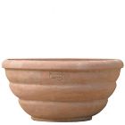 Impruneta Terracotta, Vaso tondo a tre Balze, runder Pflanztopf, Blumentopf