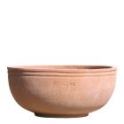 Impruneta Terracotta, Ciotola due Righi, Pflanztopf, Blumentopf, Pflanzschale, Blumenschale, rund, schlicht, grau, Terracottatopf