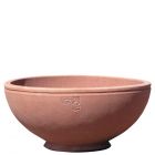 Impruneta Terracotta, Ciotola un rigo, Pflanzschale, rund, schlicht, gesäumt, grau, Terracottaschale, Schale, Gartenschale