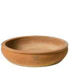 Impruneta Terracotta, Ciotola bombata liscia, Pflanzschale, Blumenschale, Terracottaschale, rund, flach, schlicht, Vogeltränke, Vogelbad, Terracottatopf