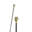Gehstock, L. 93 cm, Aluminium, Polyresin-Griff mit Pferdekopf, Spazierstock, Gehhilfe, Handstock, AN ALUMINIUM WALKING STICK (1 Stück)